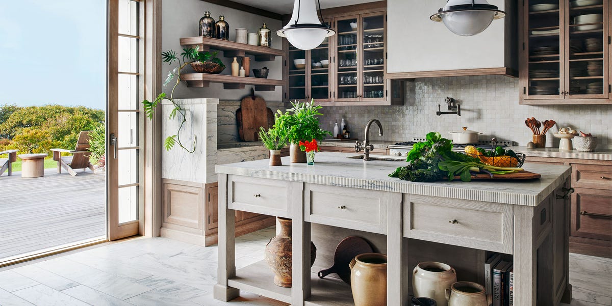 Bright farmhouse kitchen interior photography